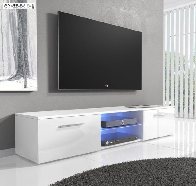 Mueble TV modelo Samoa en blanco con LED