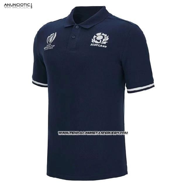 Camiseta Polo Escocia Rugby 2023 Azul
