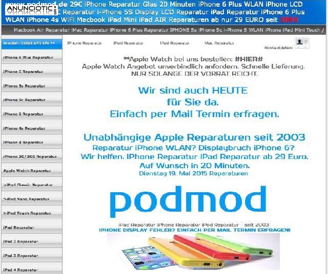 iPhone 5 Displaytausch i-Phone Reparatur ab 29 Euro  www.podmod.de Express 