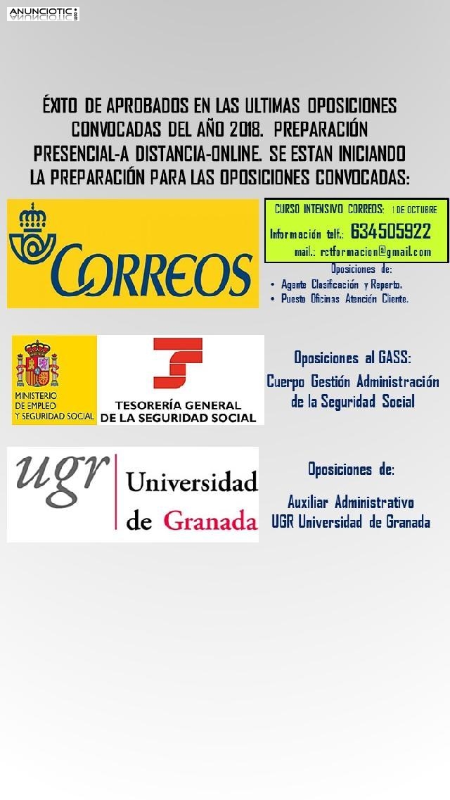 PREPARAMOS OPOSICIONES DE CORREOS-SEG.SOCIAL- UGR