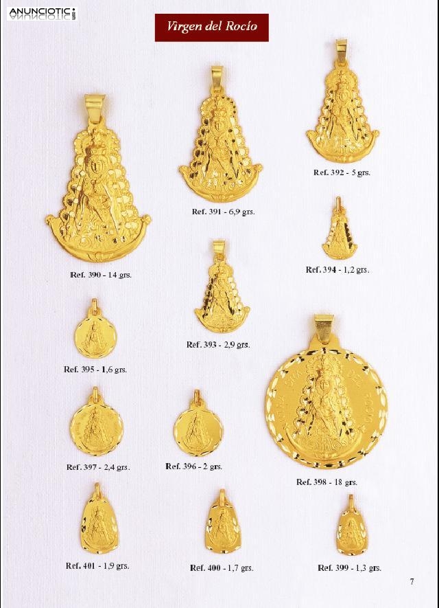  Medallas virgen rocio en oro y plata
