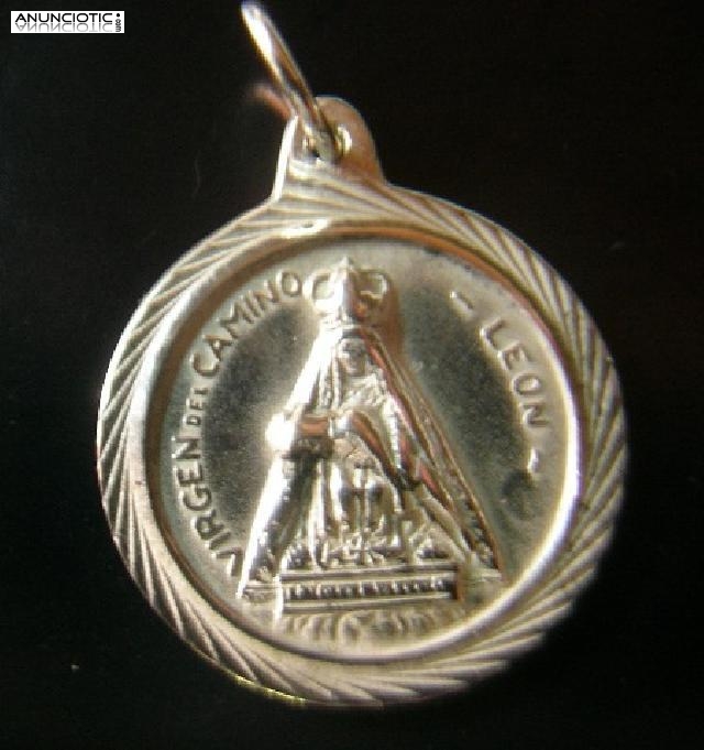 Medallas virgen del camino Leon oro y plata