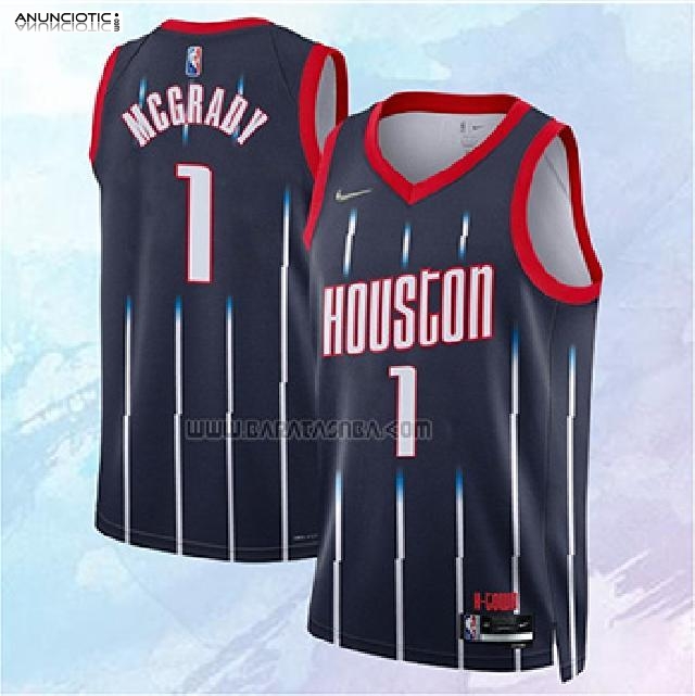 NO 1 Tracy McGrady Camiseta Houston Rockets Ciudad Azul