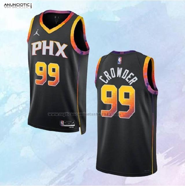 NO 99 Jae Crowder Camiseta Phoenix Suns Statement Negro 2022-23