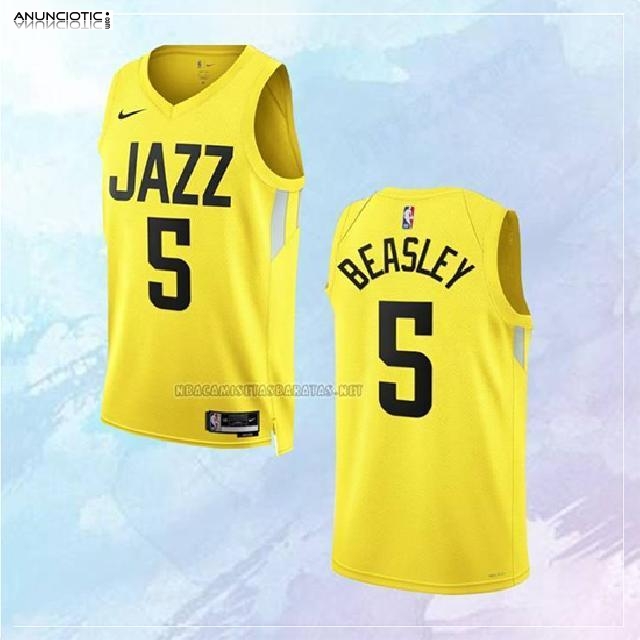NO 5 Malik Beasley Camiseta Utah Jazz Icon Amarillo 2022-23