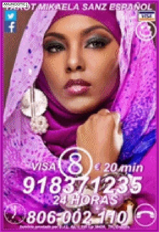 Tarot Mikaela Sanz 918 371 235 desde 5� 15 mts, 8� 20mts y 10� 30 mtos.de e
