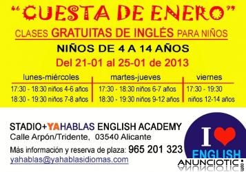 Clases GRATUITAS de ingl&eacute;s para ni&ntilde;os