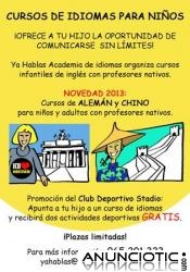 Cursos de ingl&eacute;s, alem&aacute;n y chino para ni&ntilde;os