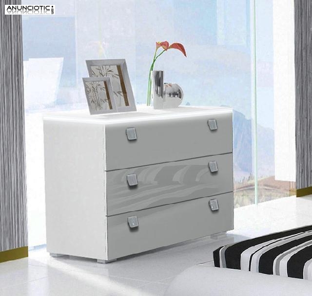 C&oacute;moda alicante en blanca con led azul o blanco