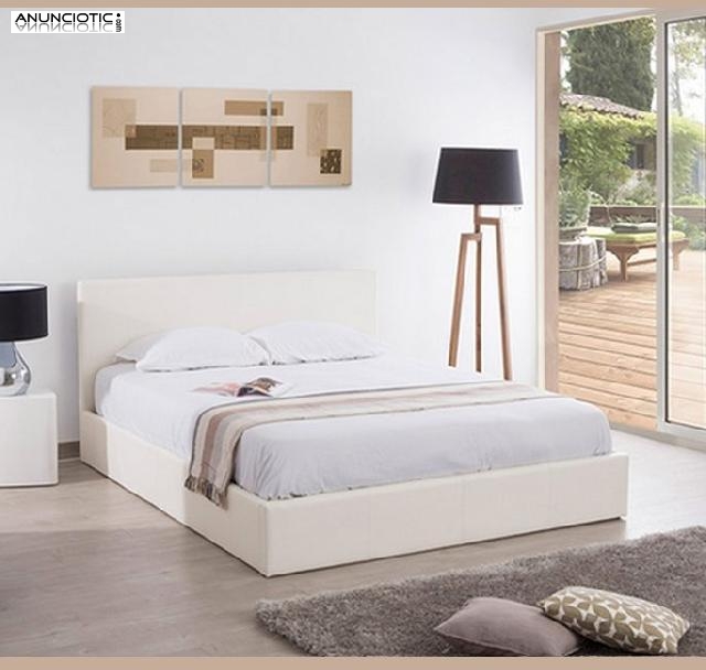 Cama con canap&eacute; de dise&ntilde;o magali en blanco o negr