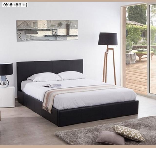 Cama con canap&eacute; de dise&ntilde;o magali en blanco o negr