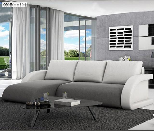 Sof&aacute; cama icaro con chaise longue universal gris