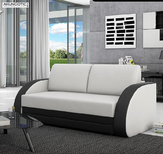 Sof&aacute; cama nasel blanco con negro