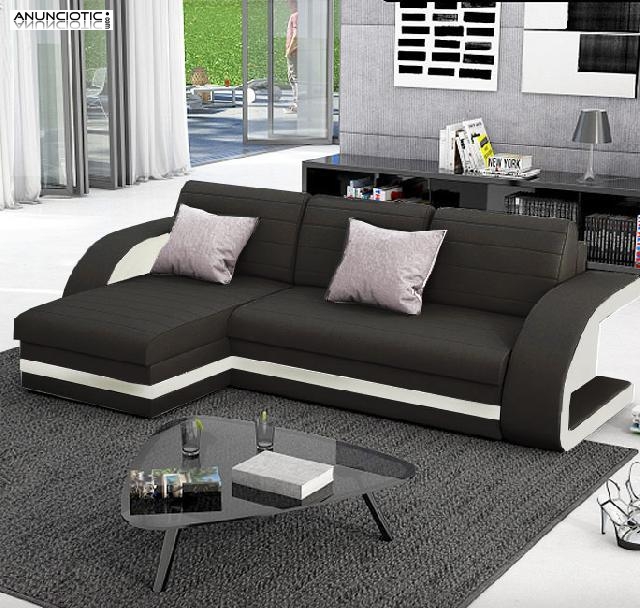 Sof&aacute; cama hilda con chaise longue universal negro