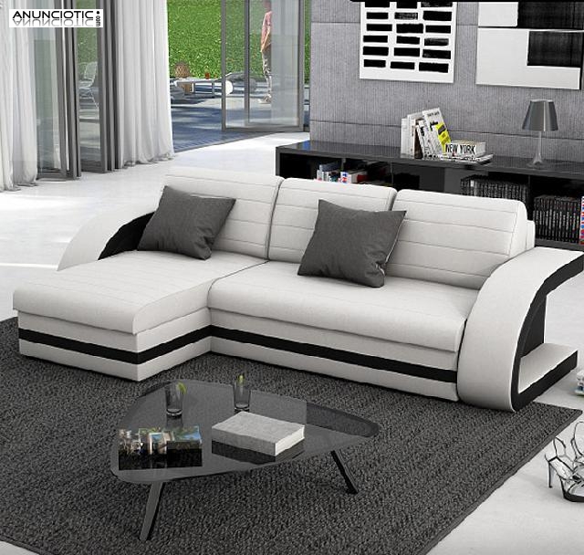 Sof&aacute; cama hilda con chaise longue universal negro