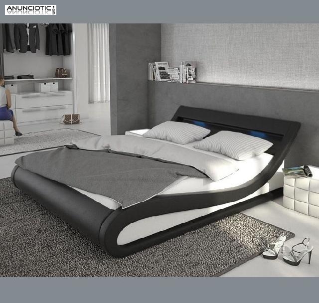 Cama de dise&ntilde;o modelo Carol en color