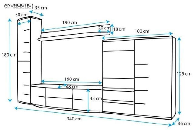 Mueble de sal&oacute;n Cartago color sanremo