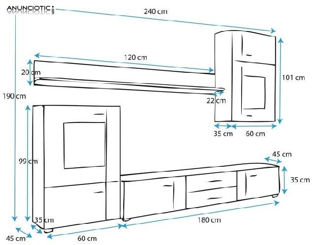 Mueble de sal&oacute;n Monica color