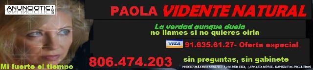 Paola vidente medium. acierto seguro, 13� 20 min. tarot 806 474 203
