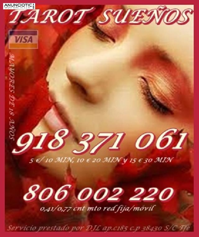 Oferta tarot sue&ntilde;os 5� 15min 918 371 061 online. Tarot barato 806 002 220 p
