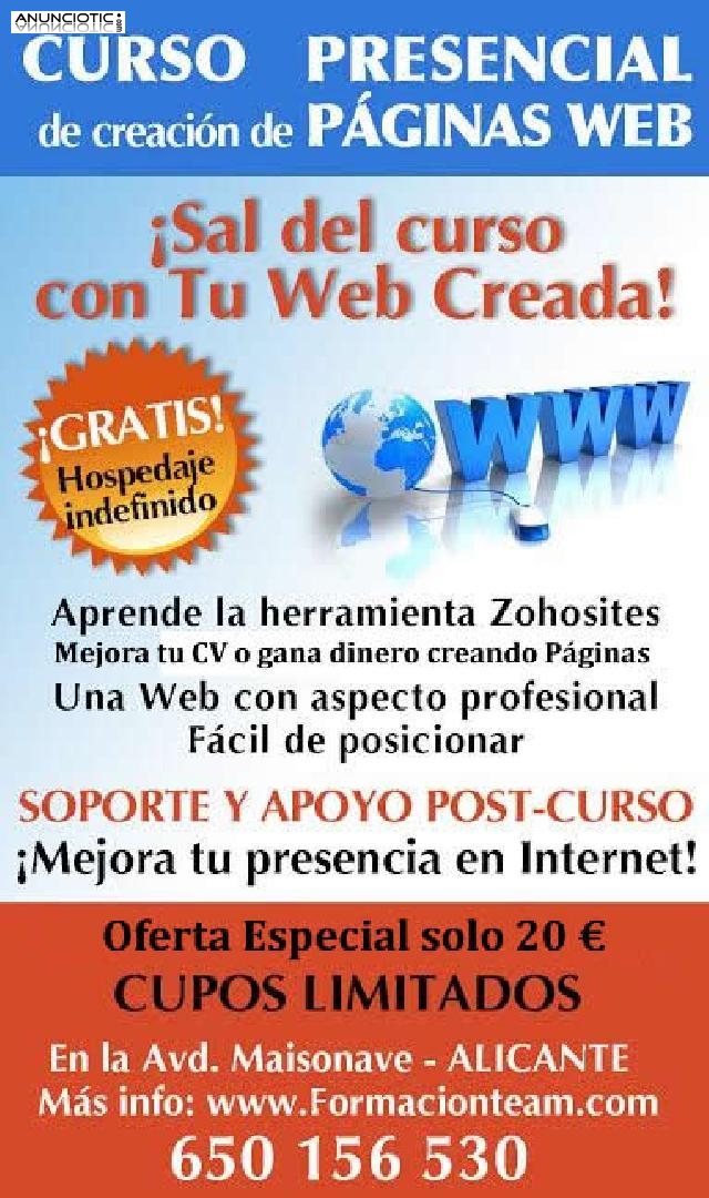Curso presencial de creaci&oacute;n de paginas web