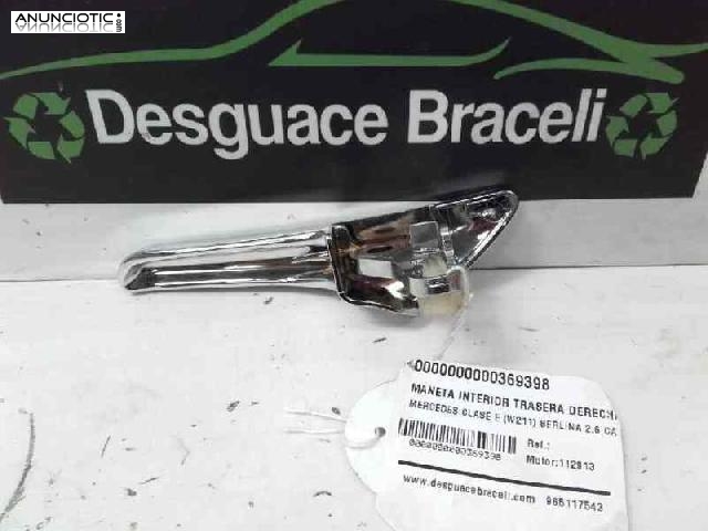 Maneta interior trasera derecha de