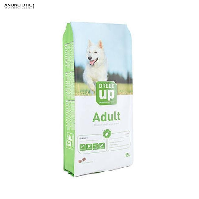 Pienso s&uacute;perpremium para perros Breed Up Adult Turkey con pavo para razas m