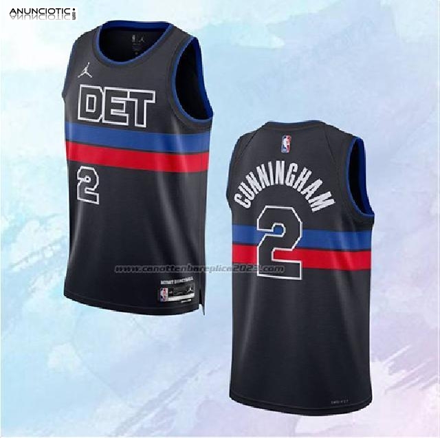 Camiseta Detroit Pistons Statement Negro 2022-23