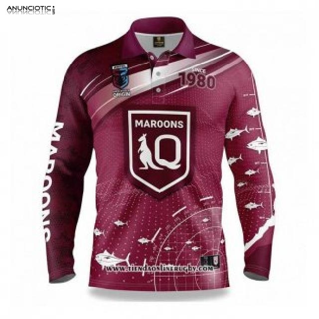 Camiseta NRL Queensland Maroons Rugby 2022 Fish Finder Barato
