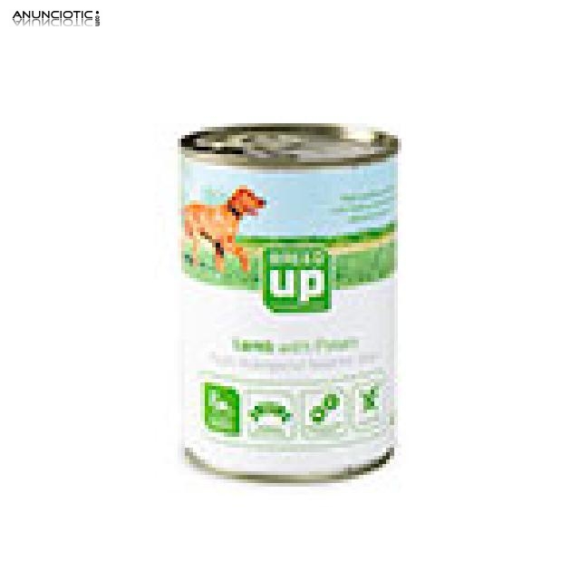 Alimento h&uacute;medo para perros Breed Up Adult cordero con patatas 400 gr
