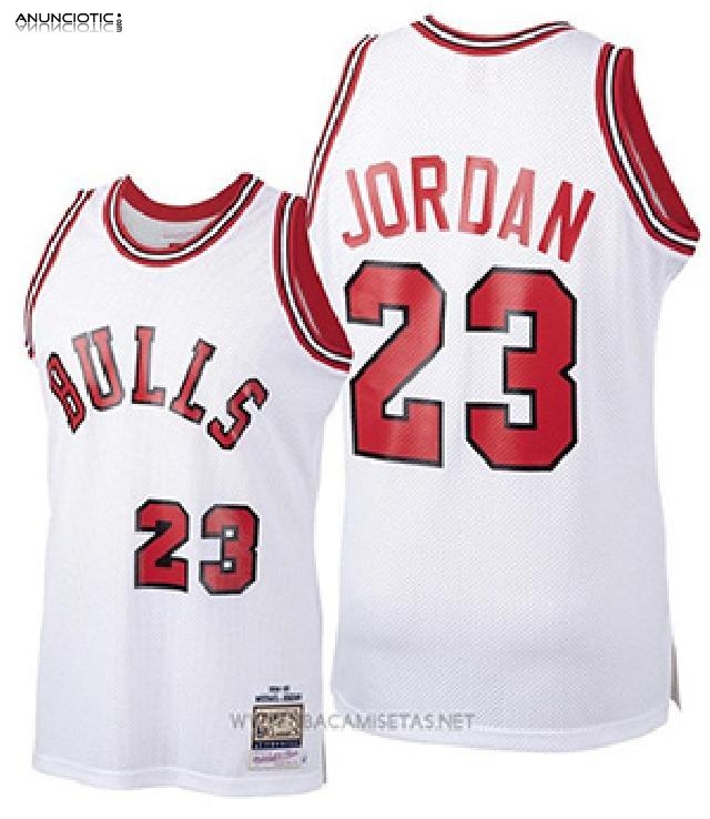 Camiseta Chicago Bulls Michael Jordan NO 23 Hardwood Classics 1984-85 Blanc