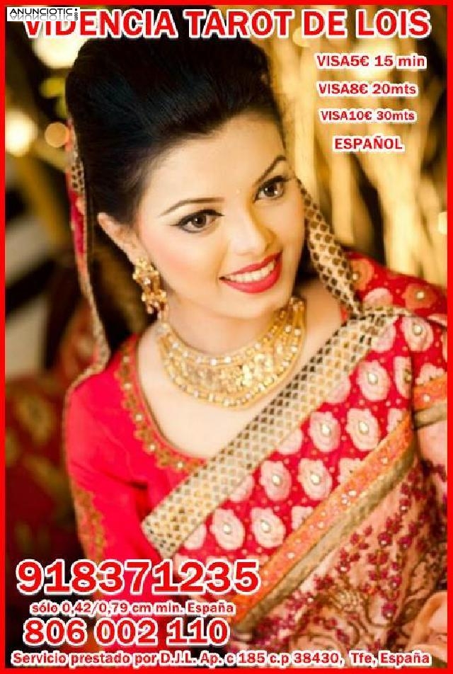 Tarot economico Lois Visa 918 371 235 desde 5� 15mtos, las 24 horas a tu di