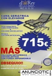Cama geri&aacute;trica con carro elevador.