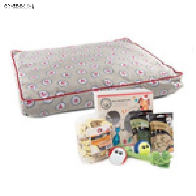 Pack Navidad Andr&oacute;meda: caja de regalos y colchoneta para perros