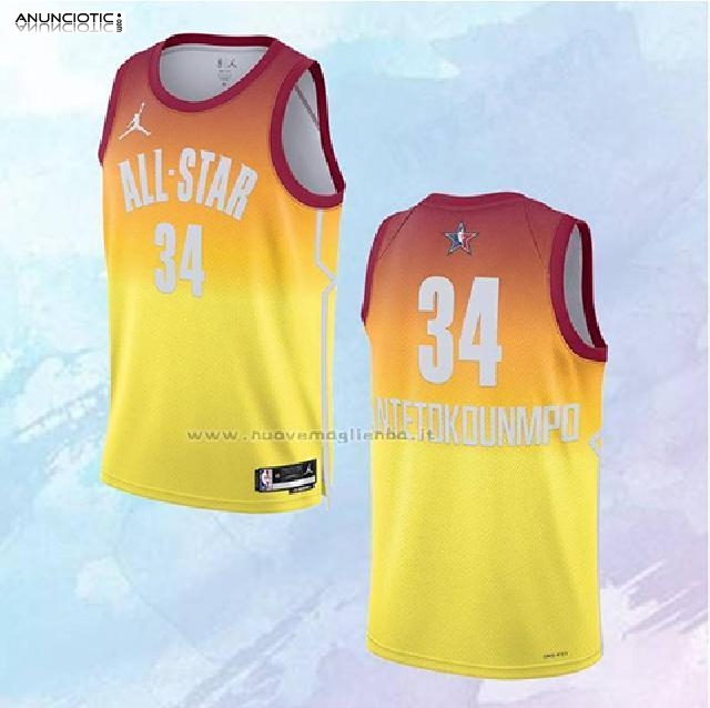 Camiseta Milwaukee Bucks All Star 2023 Naranja