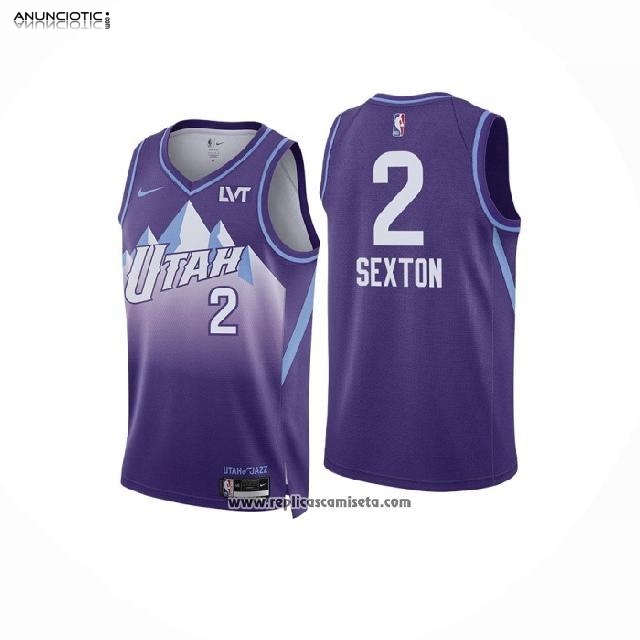 Camiseta Utah Jazz Collin Sexton #2 Ciudad 2024-25 Violeta