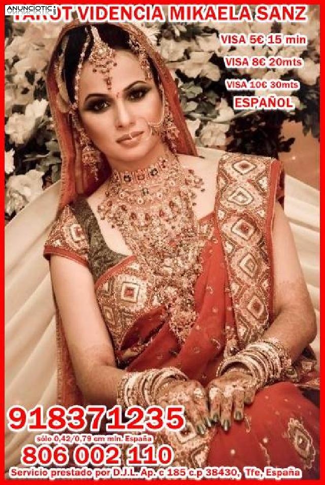 Tarot Mikaela Sanz s&oacute;lo 806 002 110. 0,42/0,79 cm min. Espa&ntilde;a