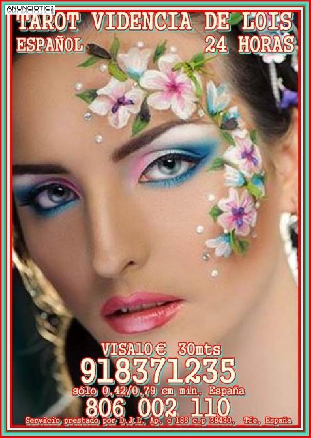 Tarot economico Lois Visa 918 371 235 desde 5� 15mtos, las 24 horas a tu di