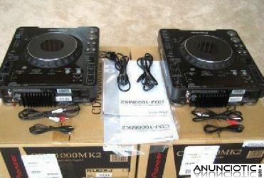 2x PIONEER CDJ-1000MK3 & 1x DJM-800 MIXER Pioneer HDJ-1000 DJ Headphones 