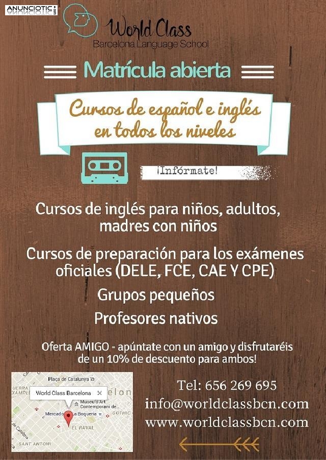 Consulta la oferta de cursos de espa&ntilde;ol e ingl&eacute;s.  &iexcl;Elige tu horario y matr