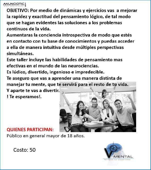 Taller: Innovaci&oacute;n integral para la mente