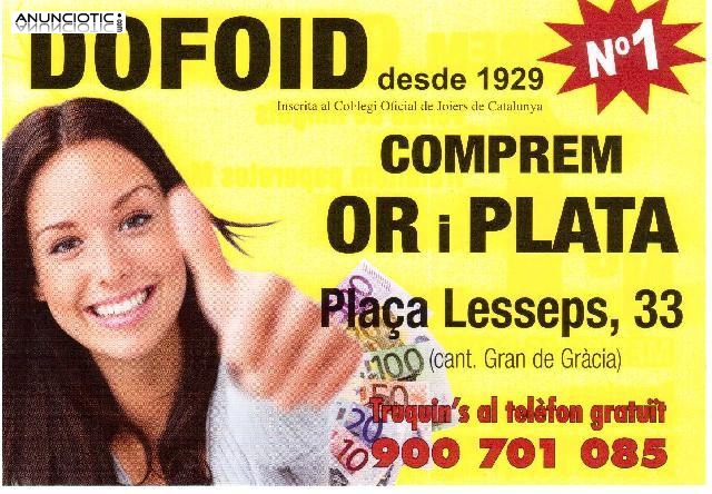 La millor valoraci&oacute;, comprem i empenyorem or i plata, DOFOID-LESSEPS,