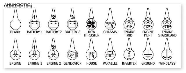 Kit de etiquetas para interruptor de baterias blue sea