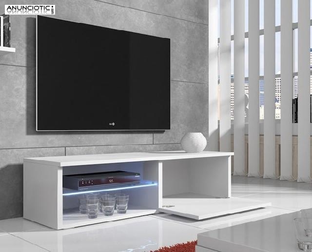 Mueble TV modelo Basay en blanco con LED