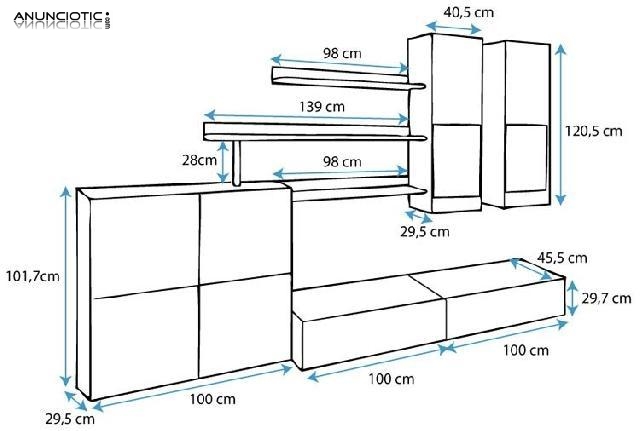 Mueble de sal&oacute;n Violeta negro modelo 1