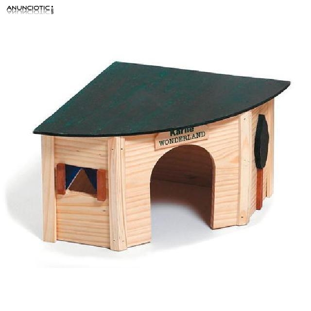 Casa refugio esquinero de madera para h&aacute;mster
