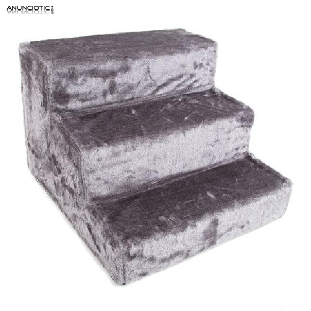 Escaleras auxiliares 3 pelda&ntilde;os para mascotas Color Gris