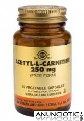 Acetil L-Carnitina 250 mg 30 c&aacute;psulas vegetales