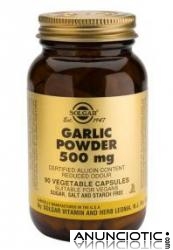 Solgar Ajo en Polvo de cultivos controlados 500 mg 90 c&aacute;psulas vegetales