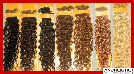 Vendo extensiones queratina pelo natural rizado a 0,75� c/u.50cm largo